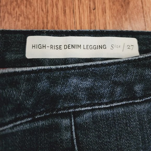 Pilcro and the Letterpress Dark Wash Side Zip High Rise Legging Jeans Size 27 - Picture 3 of 9